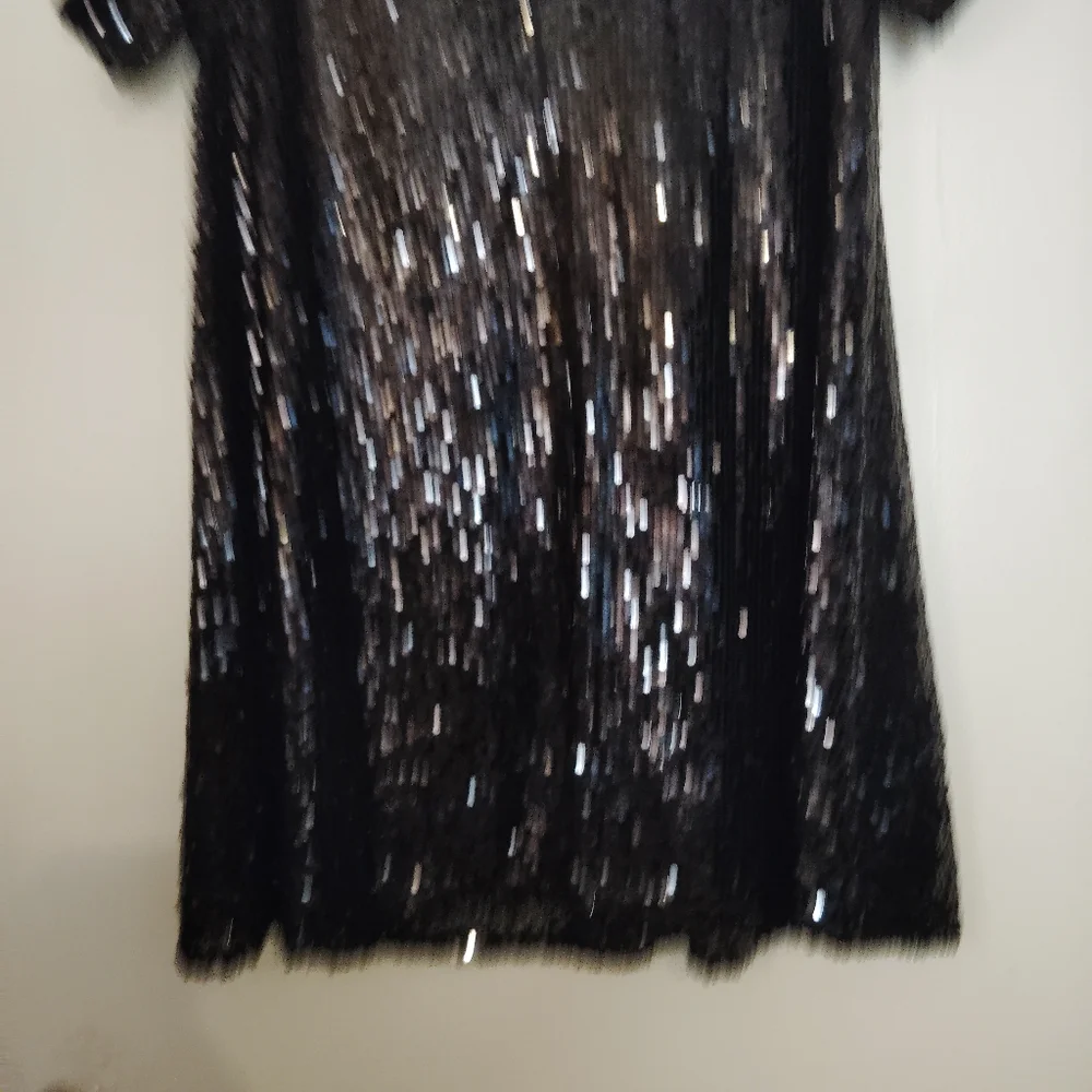 Sugar Lips Black Sequin Mini Dress Size M - Picture 10 of 13